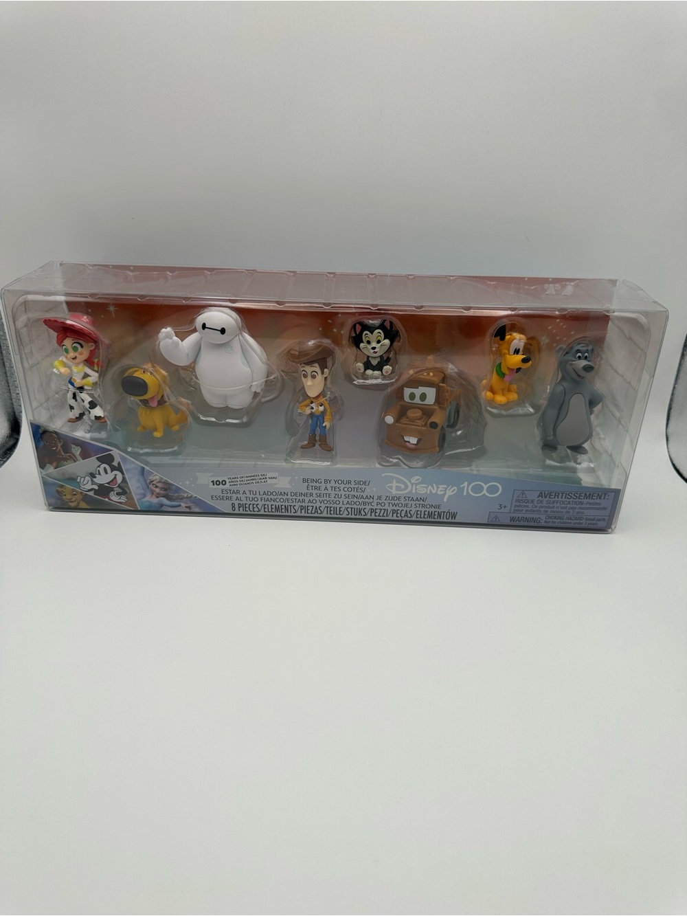 Disney 8-Figure Set with Red, White, Yellow, Brown, Gray Characters